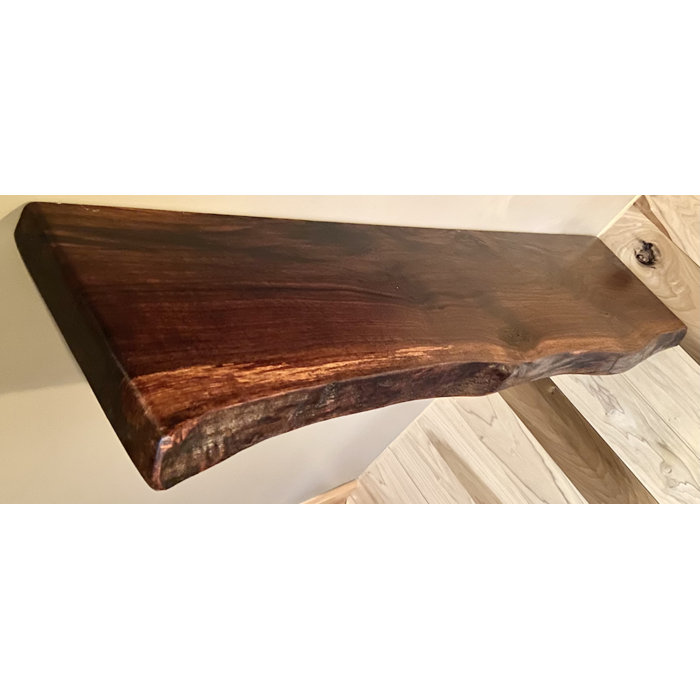 Dalle En Noyer Massif – Bord Vivant – Bois Séché Au Four – Pièce Unique 37 Cm